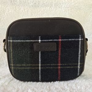 Barbour Tartan Crossbody Bag in Brown and Green